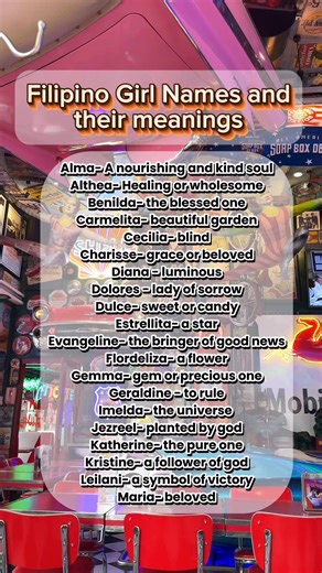 7.5K views · 127 reactions | Filipino Girl Names and their meanings.. baka andyan name mo hehe at vakas time #namemeaning #SuperBowl2025 #BMW #reelsfbシ #trendingreelsvideo #reelsfacebook #fypシ゚ | Mark Anthony Dionisio | Facebook