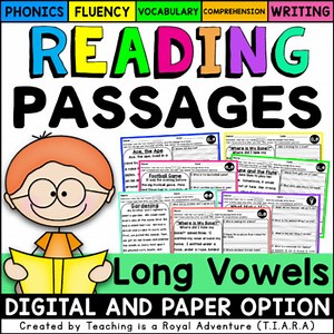 Long Vowel Reading Passages LEVEL 2 - Distance Learning