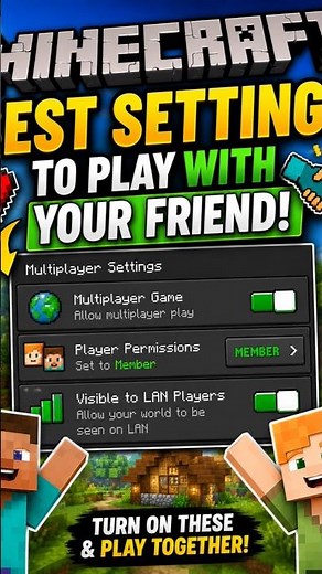 🎮 3 Minecraft Settings You MUST Enable to Play With Friends! 🤝 #ytshorts #viral
