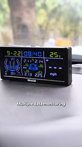 MeeGoo เครื่องวัดความดันลมยางรถยนต์พร้อมแบตเตอรี่สำรอง 2 อัน TPMS  ที่วัดลมยางรถ Tire pressure monitor หน้าจอLCD ใหญ่5.7inch  USB พลังงานแสงอาทิตย์ | Lazada.co.th