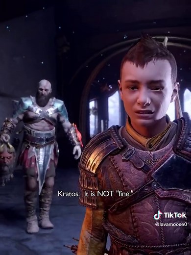 Kratos and Atreus Conflict Scene in God of War Ragnarök