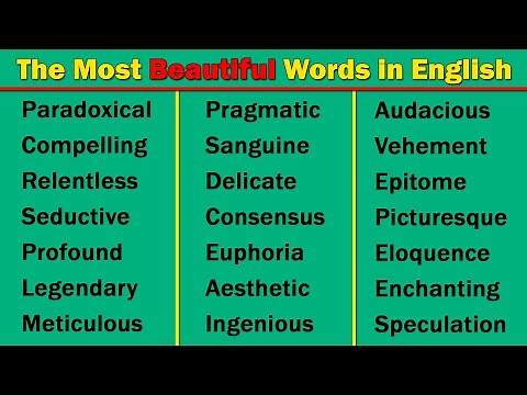 The Most Beautiful Words in English