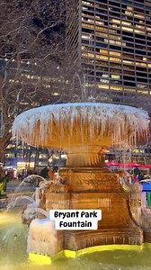The Bryant Park fountain is starting to freeze — winter is here in NYC | New York City Photos
