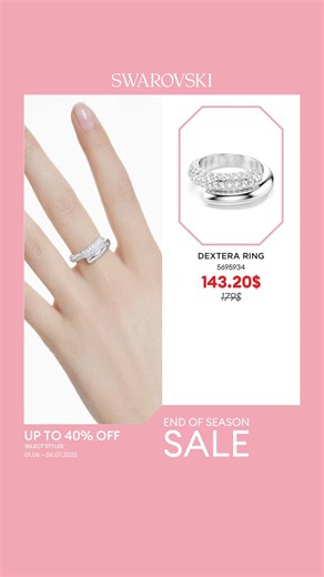 2.1K views | SWAROVSKI | END OF SEASON SALE UP TO 40% OFF SELECT STYLES From June 1st to July 6th, 2025, enjoy up to 40% off selected styles at Swarovski Aeon Sen Sok store. Shop now! Address: Number G-060, Located at Ground Floor, Gate 4B #AEONMallSenSokCity #Swarovski | AEON MALL Sen Sok City | Facebook