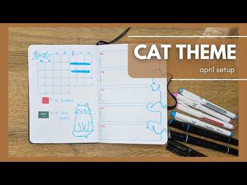 April Bullet Journal Setup 🐱 Cat Theme for My Friend (Weekly Spreads + Ideas)