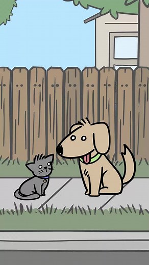 I love you, dog. And I love you, cat. #love #cats #dogs #animation | Channelate