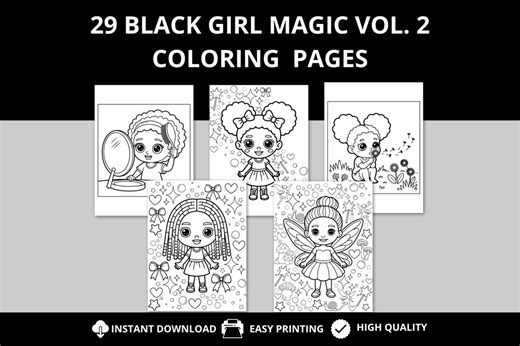 29 Black Girl Magic Coloring Book Vol 2 Black History Month Juneteenth Activity Coloring Pages Black Women Coloring Pages Instant Download - Etsy