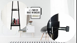 Catalina Lighting 19305-000 Modern Etagere Floor Lamp with Shelves, Standing Lamp, Living Room Light with Shelving, LED Bulb NOT Included, 58", Black