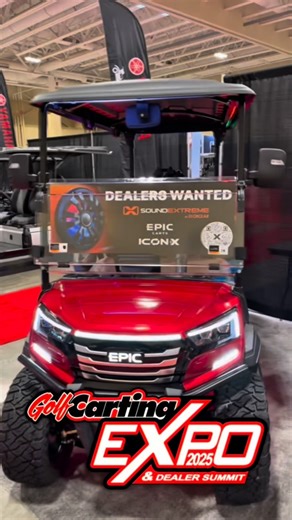 ICON EV on Instagram: "🚨 The first-ever Golf Carting Expo was one for the books — and we brought the heat! 🔥💥 From Captain Spiffy’s Midnight Blue beast, to the cherry-red SoundExtreme showstopper, to Charleston Custom Carts’ Pearl White E40FX, every ride turned heads and set the tone 💚⚡️ ✨ Big love to our partners — @golfcartingexpo @soundextreme_by_ecoxgear @captainspiffycartsofficial @charlestoncarts @ecobatterylithium @ridemodz — and to every EPIC fan who came 