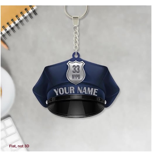 Police Hat Christmas Ornament, Police Cap Ornament, Police Officer Ornament, Christmas Ornament, Thin Blue Line, Gifts for Police Officers