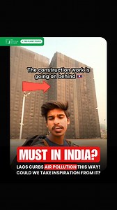 An Indian traveler ( @somraajexpress ) touring Laos was surprised to see a construction site completely covered to control dust and ensure safety. In India, such basic precautions are often ignored, even though construction and demolition activities are major pollution sources. 👉🏼 Construction and demolition activities can release particles like silica, asbestos, and heavy metal into the air. These pollutants spread through the air and can cause respiratory problems, chronic lung disease, and 