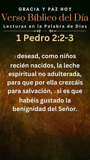 1 Pedro 2:2-3 | Verso Bíblico del Día | #shorts