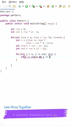 🔥Learn Java Daimond Pattern in 50 Second | Help karega logic improvement Main