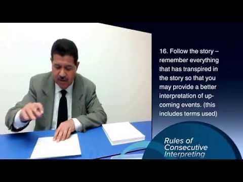 Rules For Consecutive Interpreting - State Court Interpreting Exam