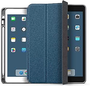 YOUMAKER [2020 Upgraded] Designed for iPad 8th Generation Case, iPad 7th Generation Case, iPad 10.2 Case with Pencil Holder Heavy Duty Protective Cover with Tri-Fold Stand for iPad 10.2 Inch-Blue
