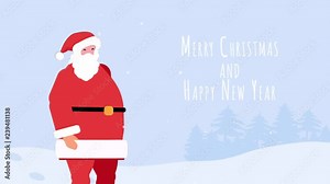 Christmas gift video banner and card. Vector illustration. Merry Christmas greeting card animation. Christmas Template for banners, presentations and greeting cards. stock footage