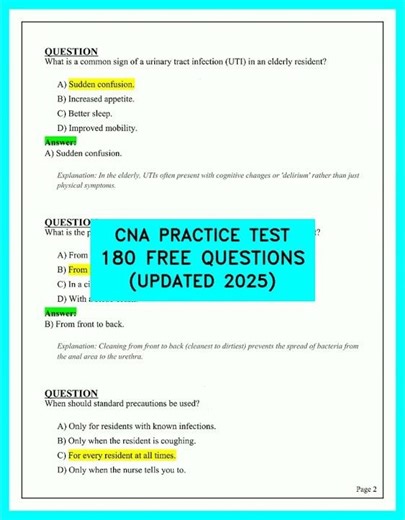 ULTIMATE 2026 CNA PRACTICE TEST 🩺 180 FREE QUESTIONS AND ANSWERS TO PASS YOUR EXAM FAST 📝✨