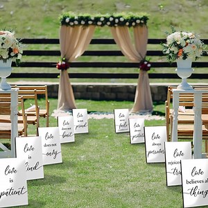 Wedding Aisle Signs Corinthians, Love is Patient Kind, Ceremony Decoration, Entrance Decorations - Etsy
