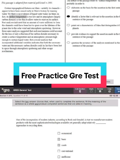 Free Practice Gre Test #testprep #greonline #studytok #study