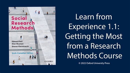 Learn from Experience Video 1.1: Getting the most from a research methods course - Social Research Methods 6Ce Student Resources - Oxford Learning Link