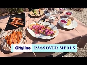 Passover dinner: Salmon, pickled onion, and roasted carrots