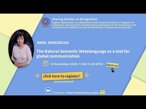 Anna Wierzbicka - The Natural Semantic Metalanguage as a tool for global communication
