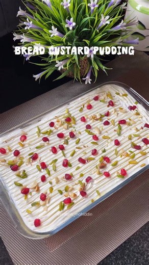 Rehana's Kitchen on Instagram: "From simple bread to a fruity, custardy delight 🤤 this easy-to-make pudding tastes as good as it looks 🍊🍇🤍 Ingredients:- Full fat milk - ½ litre Milk powder - 2 tbsp Sugar - as per your preference Custard powder - 2 tbsp Milk - ½ cup Whipped cream powder -100 grams Milk - ½ cup Bread Fruits Nuts . #breadcustardpudding#breadpudding#custardpudding#desserts#prettydesserts#easydessertrecipe#india#homecook#easyrecipes#sweets#reels#reelsteady#reelitfeelit#foodporn#f
