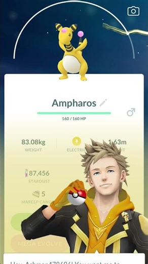 Ampharos in the wild! 🥲😧😧 #pokemon #ampharos