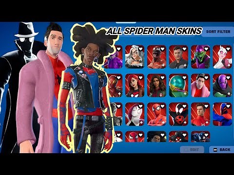 All Spider Man Skins Showcase in Fortnite Chapter 6