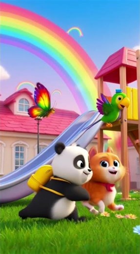 The Rainbow School Rescue 🌈🏫 | Magic Bell Adventure 🐱🦜🐼