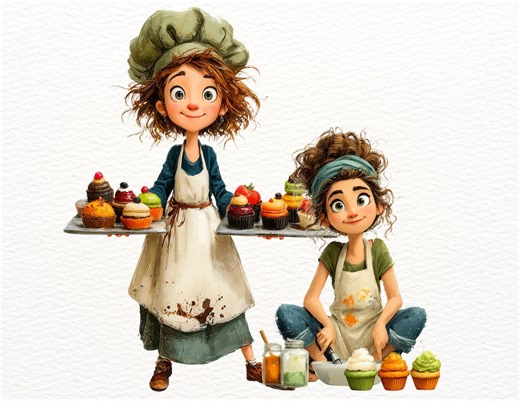 19 Chef Girl Clipart | Culinary & Pastry Illustrator PNG | Cute Baker Illustration for Printing - Etsy Canada