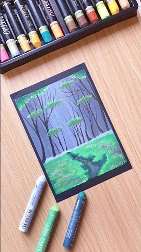 Easy Scenery Drawing #art #acrylicscenery #artshorts #painting #drawing