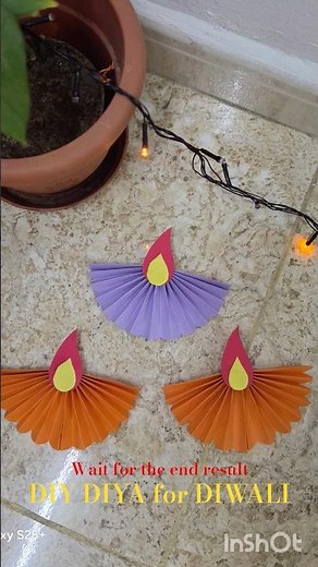 Easy and simple paper Diyas 🪔 #diydiwalidecorations #diydiyadecoration #diyideas #diya #diy