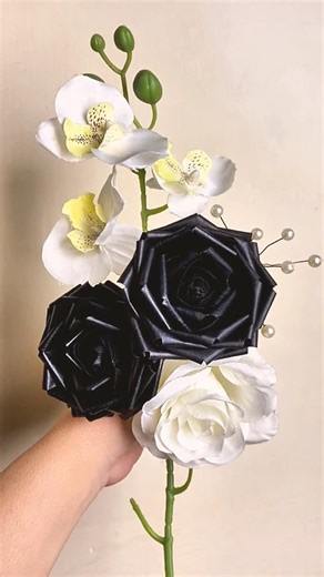 Viral Black Rose Craft 🌹 | Simple Paper Flower Tutorial #craftshorts #diy #viral #flowercraft #rose