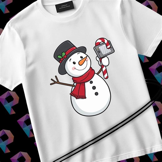 Snowman Selfie PNG Cute Christmas Shirt, Happy Snowman Holiday Design, T-shirt Digital Download - Etsy