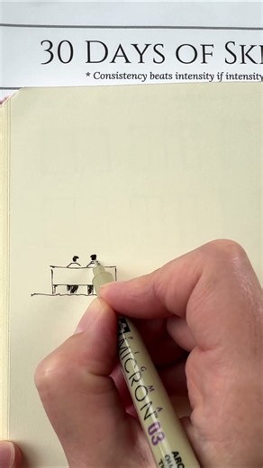 Easy Way to Draw People on a Bench ✍🏻😊 #drawingtutorial #drawingideas #drawwithme