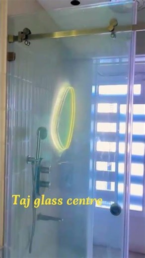 LED mirror shower glass sliding door