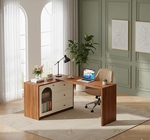 L Shaped Computer Desk & Reversible Storage Cabinet - Etsy