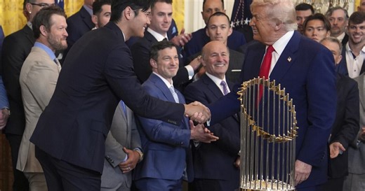 The Los Angeles Dodgers visit the White House to commemorate the 2024 World Series title