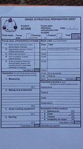 Grade 10 Consumer Studies Practical Preparation SheetProduct:... | Filo
