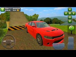 Obstacle Course Car Parking - Red Muscle Car Driving - Android Gameplay