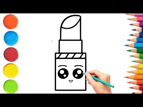 How To Draw A Cute Lipstick | Lipstick Drawing Step By Step | Easy Drawing For Kids