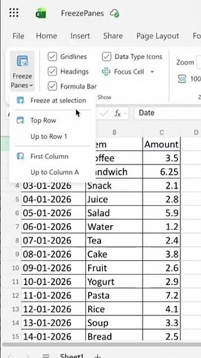How to Freeze Rows and Columns at Once in Excel