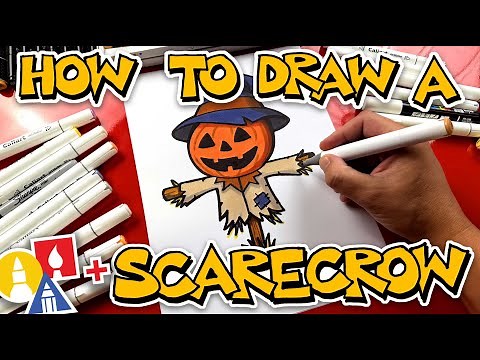 🎃🌾 How To Draw A Scarecrow With A Pumpkin Head 🌾🎃