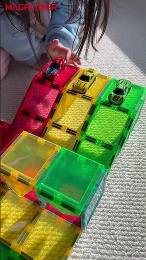 Magplayer Racing Game | Fast & Fun STEM Play with Magnetic Tiles
