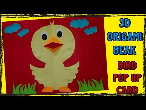 Bird Pop Up Card | Bird Beak Activity | Duck Paper Craft | Origami Beak making |3D Pop Up Card Craft