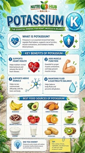 Potassium: The Essential Mineral for Heart Health and Fluid Balance #potassiumrich