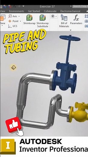 Pipe and tube #autodeskinventor #inventor2025 #inventortutorial #inventortips #inventorpiping #3dmod