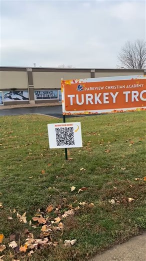 The turkey just joined the Turkey Trot - waddled right up and scanned the QR code. 🦃 Don’t let the turkey beat you! It’s not too late to join in Thursday morning! Open to all ages - see you there! Sign up here: https://runsignup.com/Race/IL/Yorkville/ParkviewChristianAcademyAnnualTurkeyTrot #turkeytrot #gofalcons #thanksgiving #funrun | Parkview Christian Academy