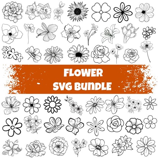 Floral Svg Bundle: Flower,files for Cricut(digital Download) - Etsy